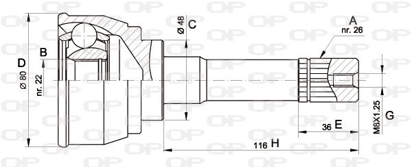 OPEN PARTS Шарнирный комплект, приводной вал CVJ5367.10